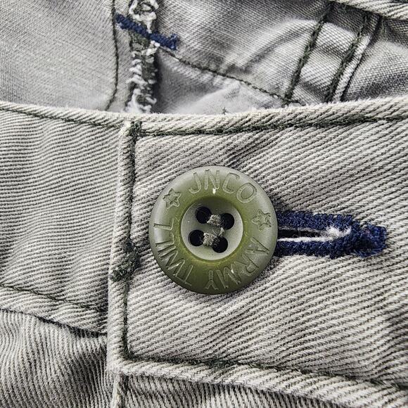 Vintage Jnco Industries Jeans Army Twill Cargo Pants Skater Grunge Olive 34x30 - Picture 4 of 15